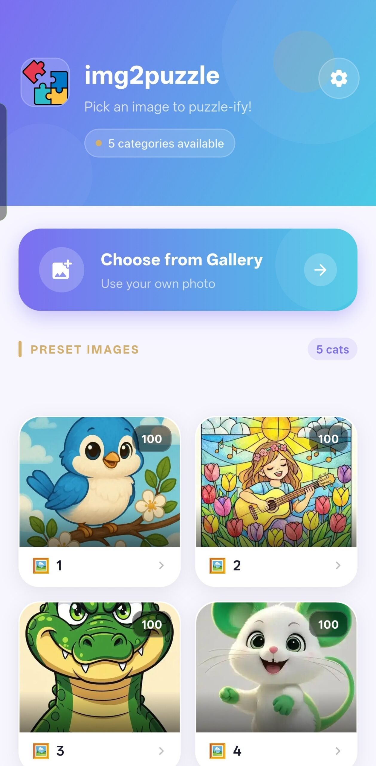 Img2Puzzle game screenshot